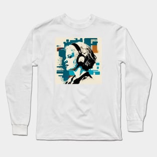 Excessivism Art White Woman Listening Music Long Sleeve T-Shirt